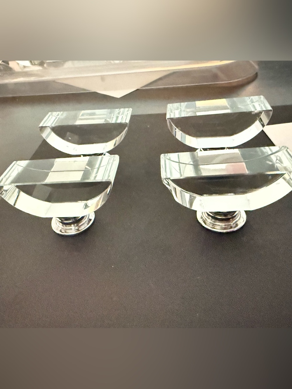 Clear Glass Cabinet Knobs - Set of 4